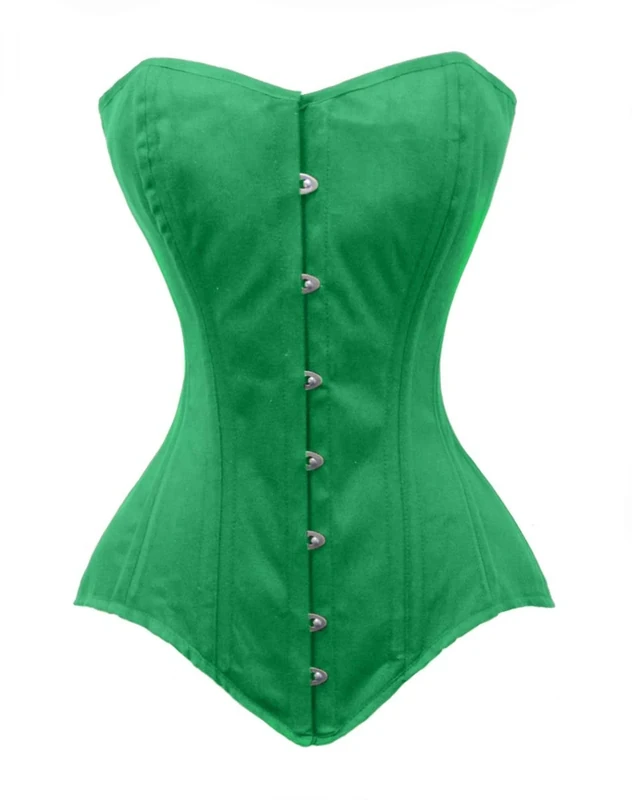 luvsecretlingerie Heavy Duty 26 Double Steel Boned Waist Training Cotton Longline Overbust Tight Shaper Corset