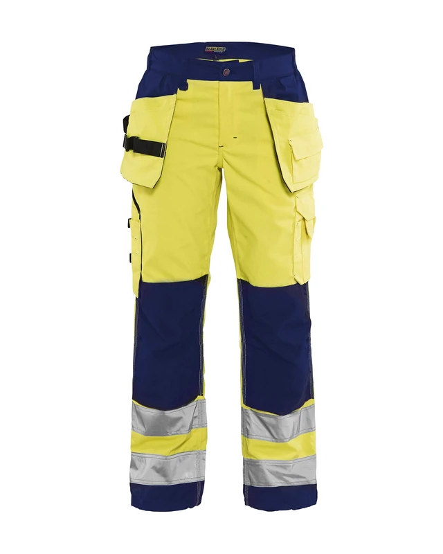 Blakläder 715618113389C38 Size C38 "High-Vis" Ladies Trousers with Nail Pockets - Yellow/Navy Blue