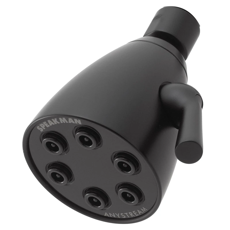 Speakman S-2252-MB Signature Brass Icon Anystream High Pressure Adjustable Shower Head, Matte Black - Image 1