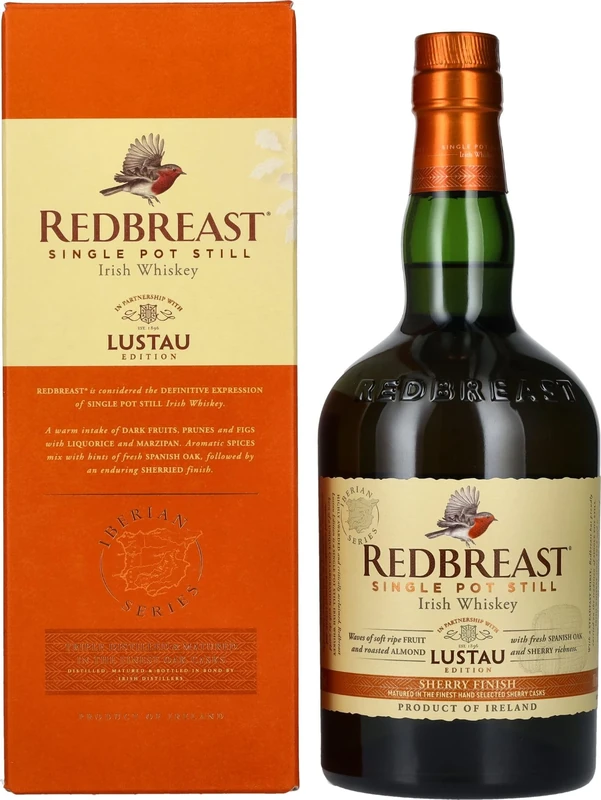 Redbreast Lustau Edition Sherry Finish Irish Whiskey, 70cl, 46% ABV - Oloroso Sherry Cask Maturation, Rich Dark Fruits & Spices, Silky Smooth Pot Still, Gold Winning Irish Whiskey