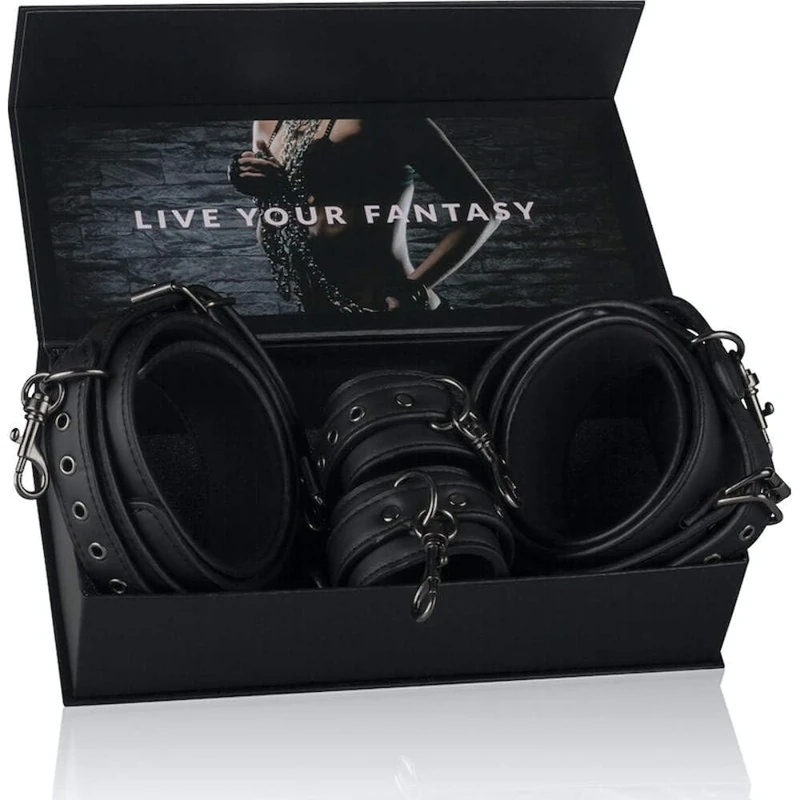 Easytoys Fetish Collection Handcuffs Thigh and Wrist Cuff Set Restraint Kit