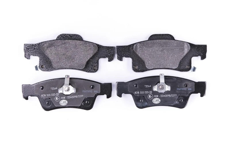 HELLA 8DB 355 020-351 Brake pad set - with acoustic wear warning - T2064 - for e.g. DODGE / JEEP