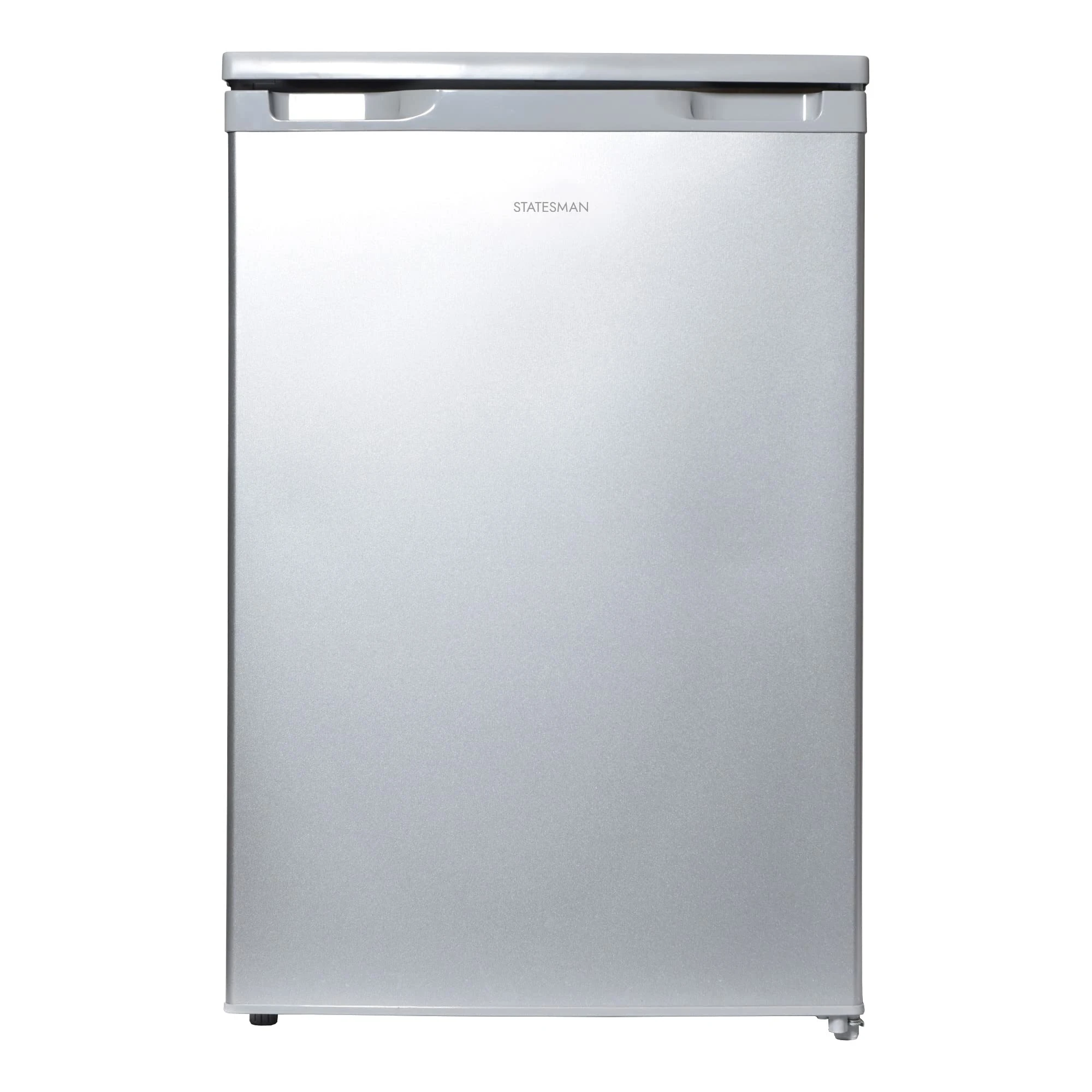 Statesman L255S Under Counter Larder Fridge, 55cm, 2 Adjustable Glass Shelves, Large Salad Drawer, Internal Light, Reversible Door, Adjustable Feet, Silver