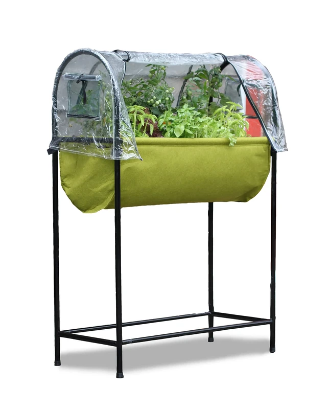 Haxnicks Vigoroot Easy Table Garden | Self Watering Raised Bed Planter With Cover | Doubles As Small Greenhouse | Growing Vegetables Bush Tomatoes Salads Herbs | W80cm D33cm H110cm | VIG150101