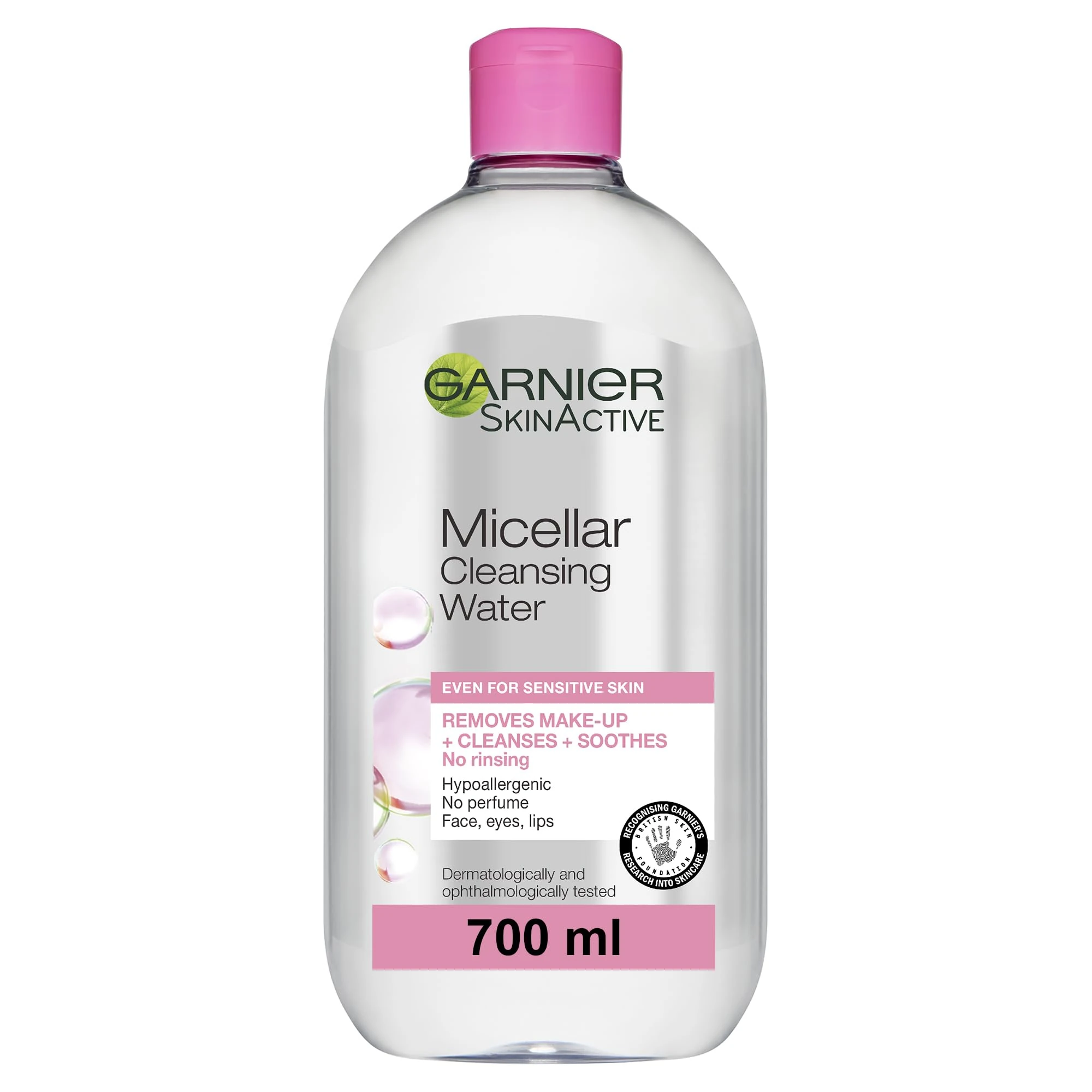 Garnier Micellar Cleansing Water 700ml, Gentle face cleanser & Make up Remover, Suitable For All Skin Types Including Sensitive Skin, Soothing Formula, Dermatologically Tested