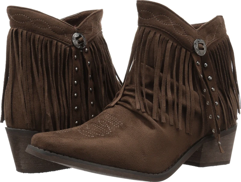 ROPER Women's Fringy Western Boot, Brown, 4 UK