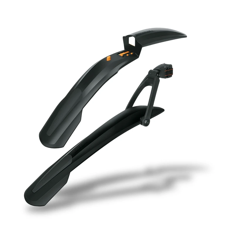 SKS GERMANY BLADE SET DARK 26" + 27.5" mudguard set with quick-release fastening, bicycle splash guard (ideal bicycle accessories for mountain bikes, consisting of SHOCKBLADE & X-BLADE)