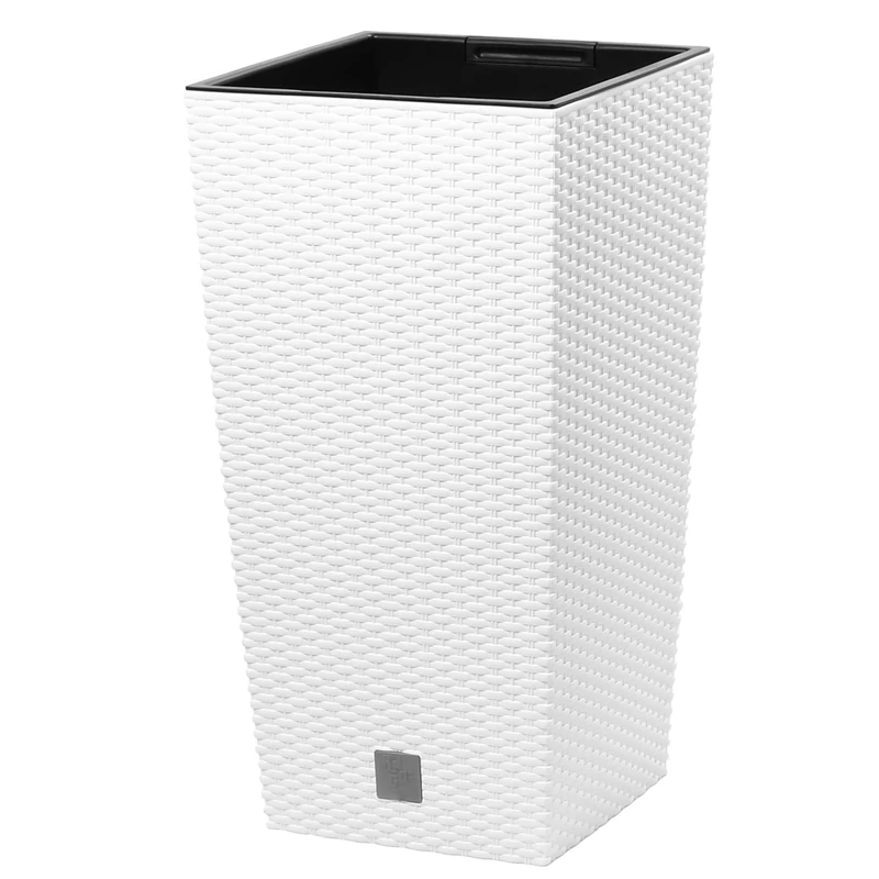 Prosper Plast DRTS300-S449 28.7 x 28.7 x 55 cm Rato Square Flowerpot - White (12-Piece)