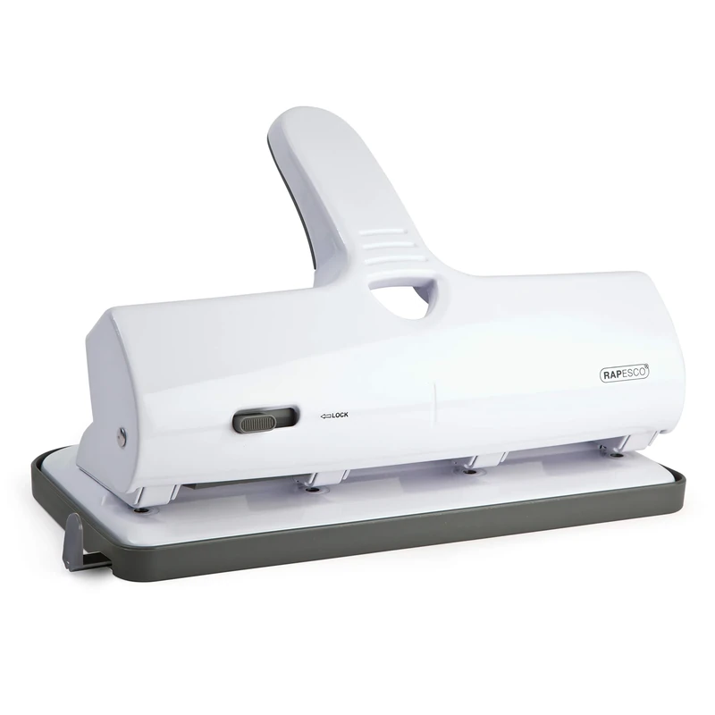 Rapesco 1324 Heavy Duty ALU 40 Metal 4-Hole Punch, 40 Sheet Capacity, White