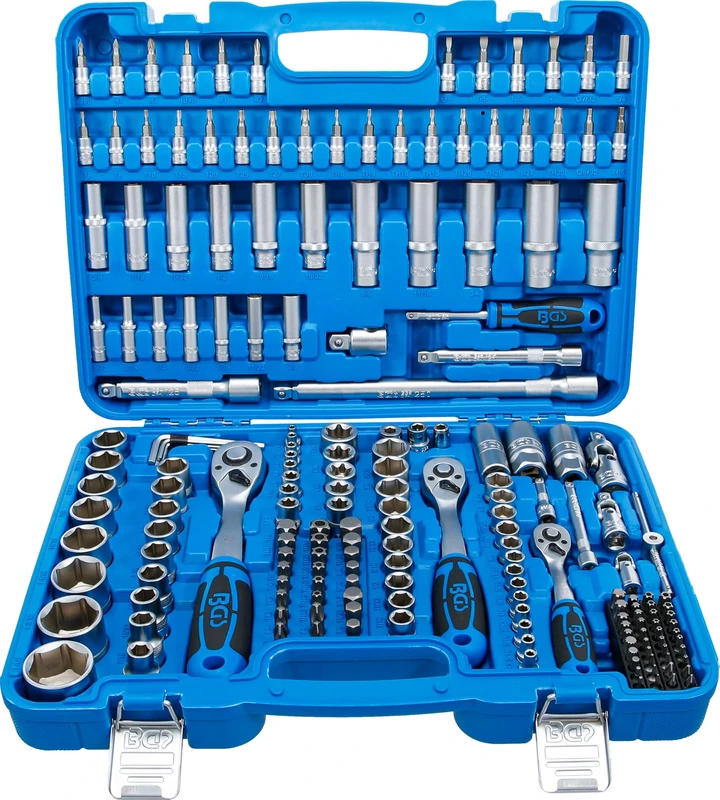 BGS 2245 | Socket Set Hexagon | 6.3 mm (1/4") / 10 mm (3/8") / 12.5 mm (1/2")| Inch Sizes | 192 pcs.