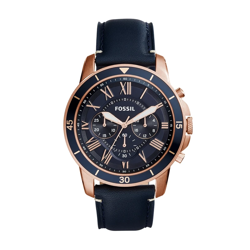 Fossil Grant Sport Men's Quartz Watch with Blue Dial and Blue Leather Strap FS5237