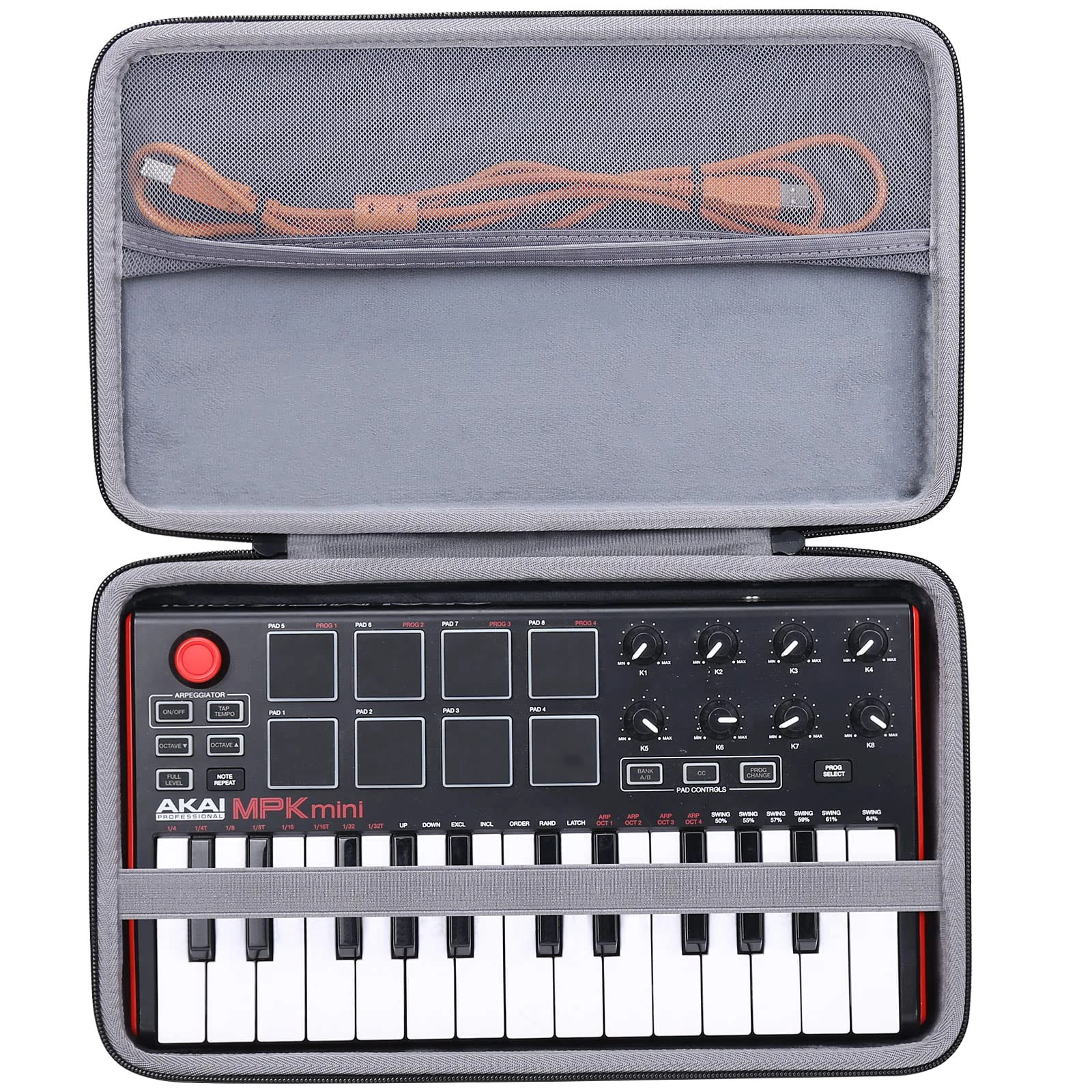 Travel Hard Case for AKAI Professional MPK Mini MKII 25-Key Portable USB MIDI Keyboard by co2CREA