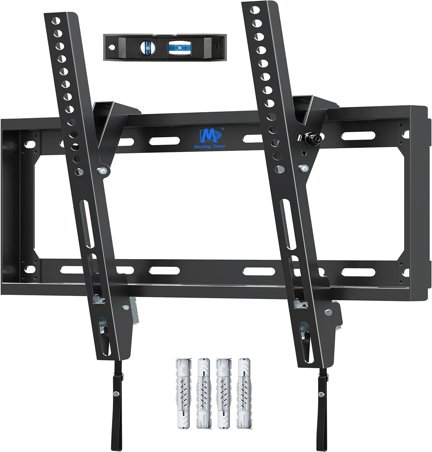 Mounting Dream Tilt TV Bracket Wall Mount, For Most 26-60 inch Flat and Curved TVs up to VESA 400x400mm and 40 KG, Ultra Slim Tilting TV Wall Bracket Fischer Wall Plug Included MD2268-MK-02