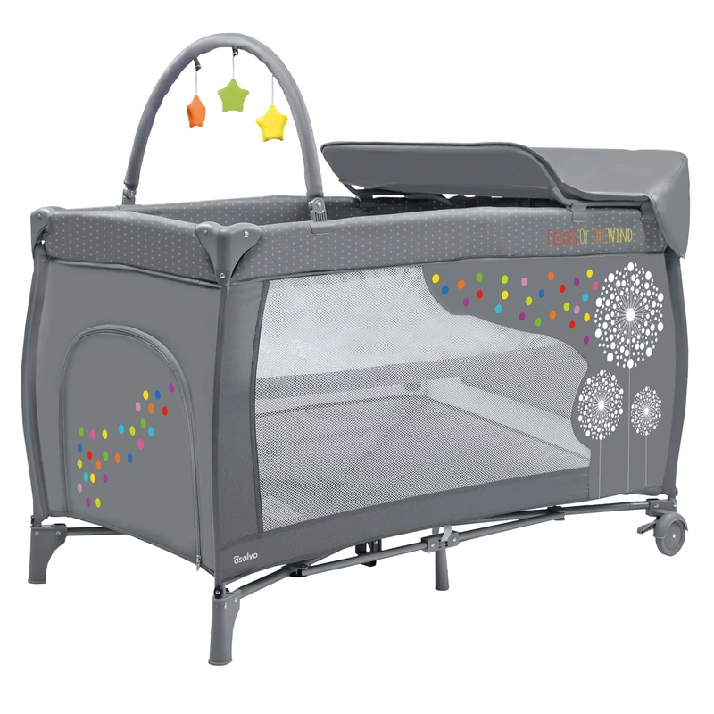 Asalvo Mix Plus Dandelion Design Travel Cot with Changing Table