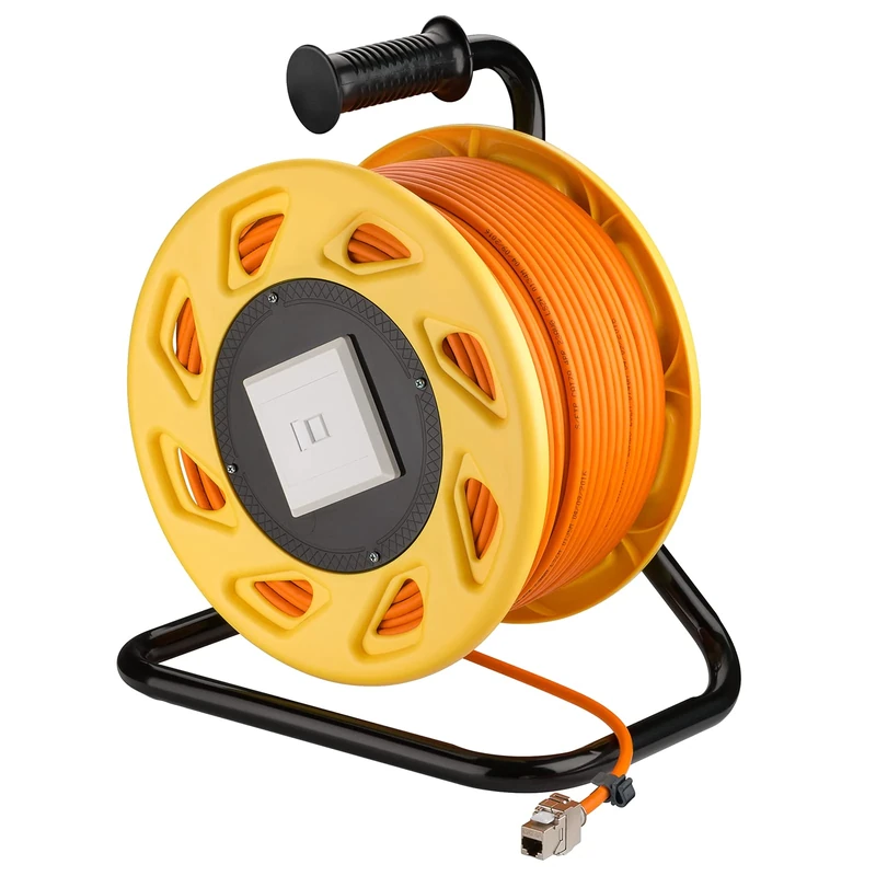 Goobay 58938 Portable RJ45 Network Cable Reel Extension, 90m Cable Length