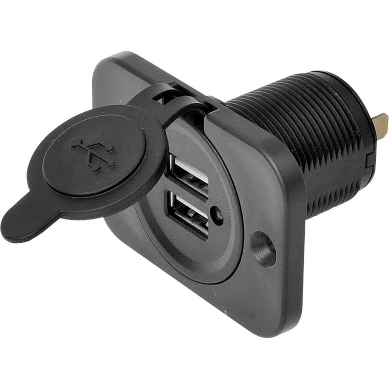 IWH 19006 | Dual USB Car Socket | 12V-24V Cigarette Lighter | Charger Adapter | 5V 2.1A Car Charger | USB Power Adapter for Car, Motorcycle, Motorhome, Truck, SUV etc - Image 1
