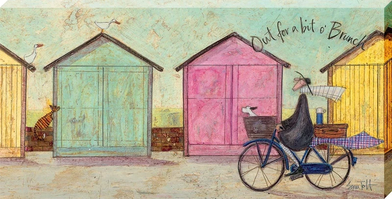 The Art Group "Sam Toft Out For A Bit O' Brunch Canvas Print, Cotton, Multi-Colour, 1.80 x 50.00 x 100.00 cm