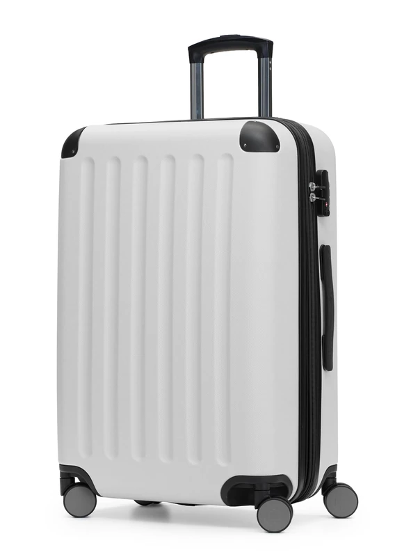Hauptstadtkoffer Spree – Medium Hardshell Suitcase, TSA Lock, 4 Wheels, Trolley Luggage, Rolling Suitcase, Travel Case with Expandable Capacity, 65 cm, 74 Liters, White