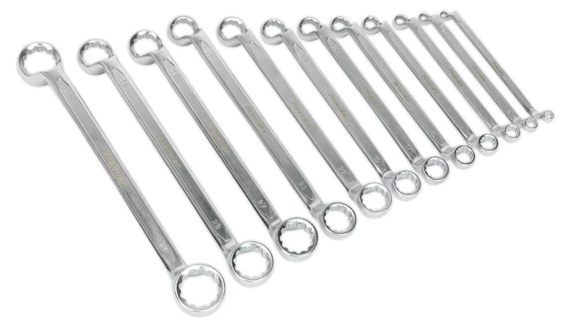 Sealey Ak6328 Offset Double End Ring Spanner Set 12Pc Metric