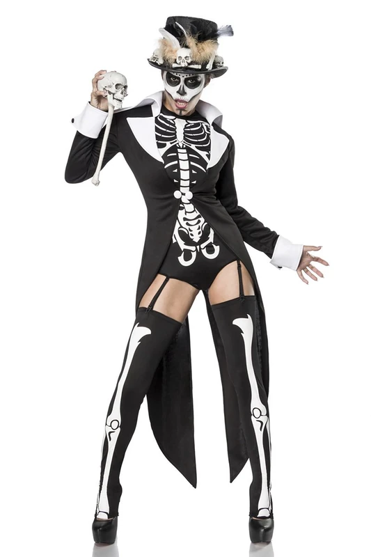 Mask Paradise 80079-010-028 Voodoo Priestess Costume, Black/White, XXL - Image 1