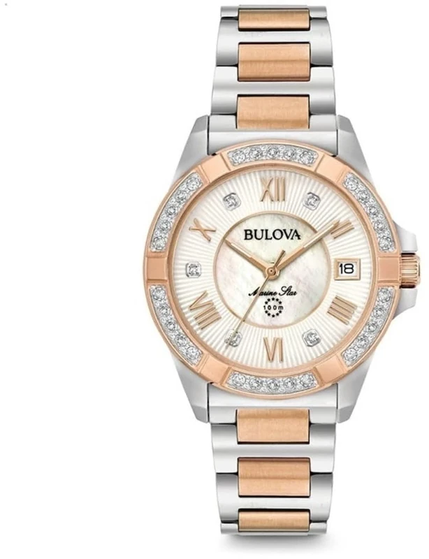 Bulova Womens Analogue Classic Quartz Watch with Stainless Steel Strap 98R234