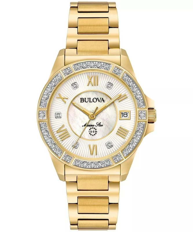 Bulova Women Analogue Quartz Watch with Stainless Steel Strap 98R235