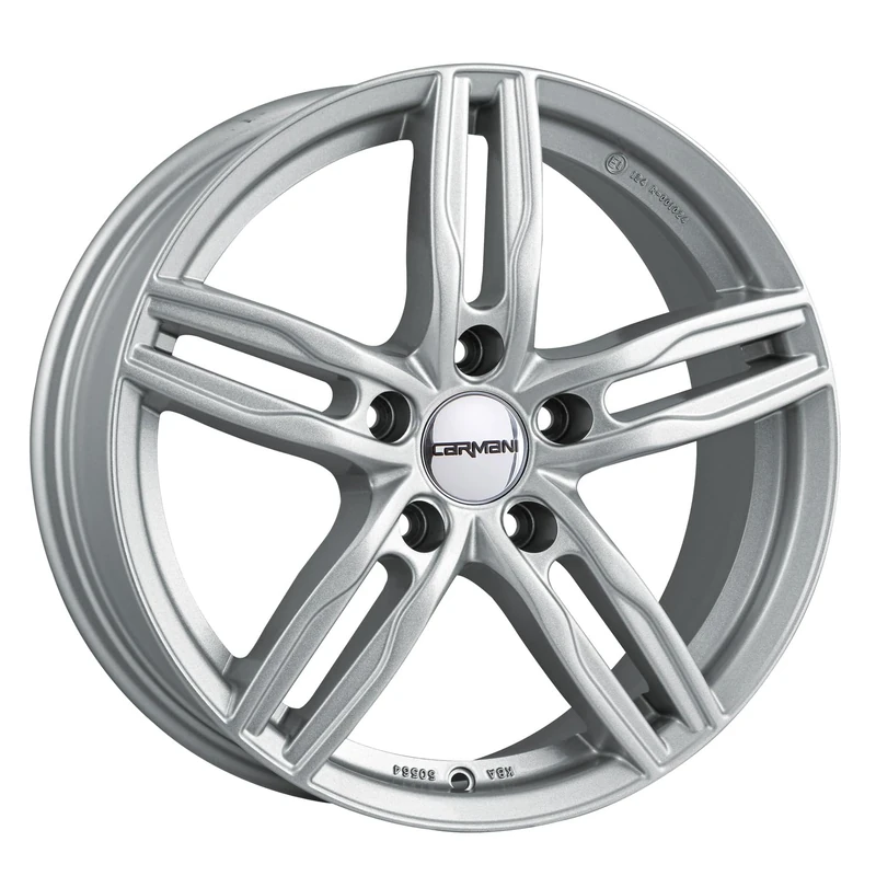 Carmani CA146516H450KS Bolt Circle 5.00 x 112.00 Offset 50 Hub Centering 57.10 Design 14 Paul, Crystal Silver