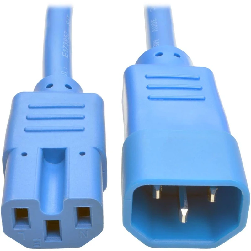 Tripp Lite Heavy Duty Computer Power Extension Cable PDU Cord 15A 14 AWG C14 to C15 Blue, 1.83 m (P018-006-ABL)