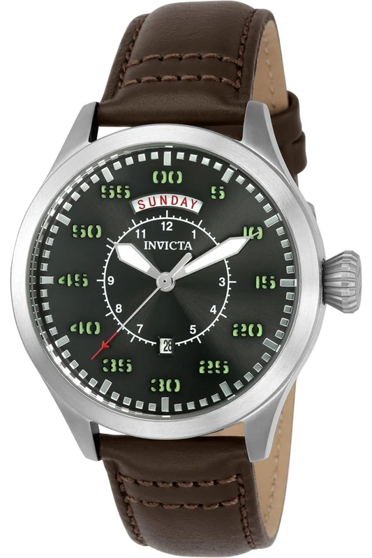 Invicta Aviator 22973 Men's Watch - Waterproof - Analogue - Quartz Movement - stainless steel with grey dial - 45mm