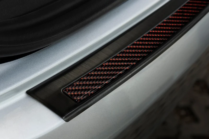 Avisa Stainless Steel Rear bumper protector 'Deluxe' compatible with Mini One/Cooper F56 3-doors 3/2014- Black/Black Carbon