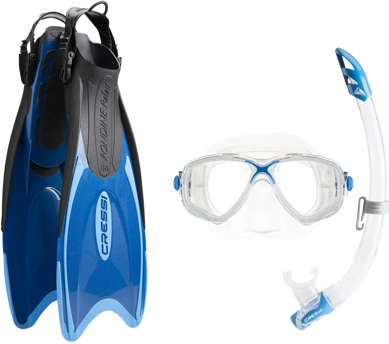 CRESSI Palau Marea Bag Snorkelling Packages - Blue/Azure, XX-Small/X-Small (32/35)