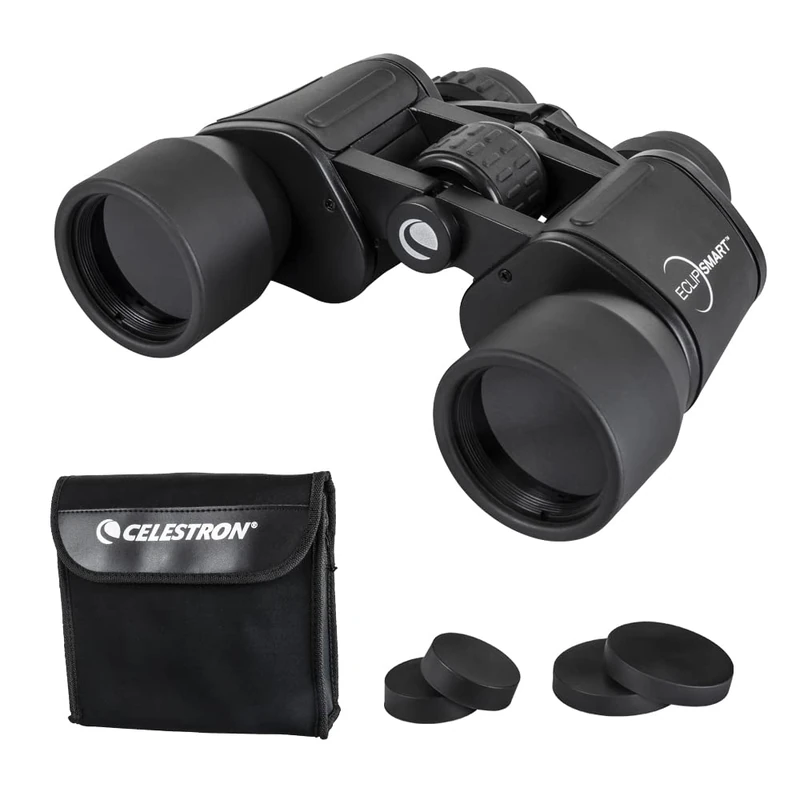 Celestron 71238 EclipSmart 10x42 Porro Solar Binoculars - ISO 12312-2 Compliant, Rubber Grip Surface with Multi-Coated Optics, BK7 Glass, Neck Strap and Soft Carry Case, Black - Image 1