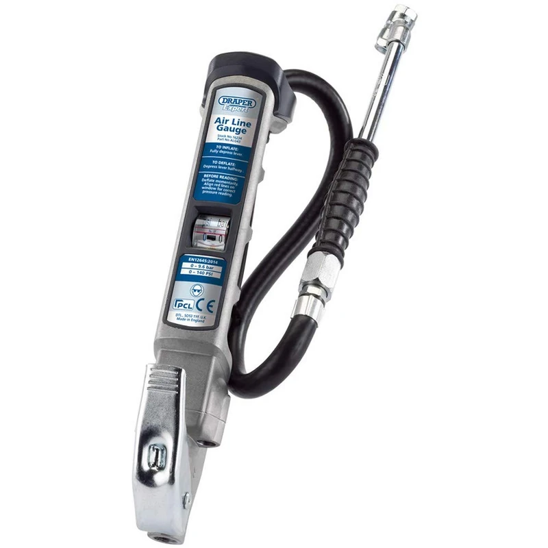 Draper 16234 Professional Air Line Inflator with Twin Connectors, 12.6cm x 7cm x 33.8cm, Blue