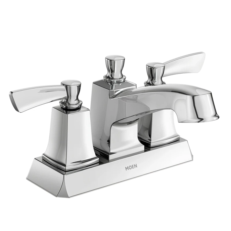 Moen WS84922 Conway Two-Handle Low Arc Bathroom Faucet, Chrome