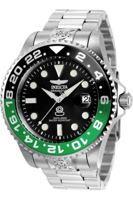 Invicta Grand Diver 21866 Men's Watch - Waterproof - Analogue - Automatic Movement - stainless steel with black dial - 47mm