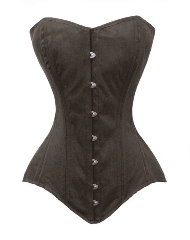 luvsecretlingerie Heavy Duty 26 Double Steel Boned Waist Training Cotton Longline Overbust Tight Shaper Corset