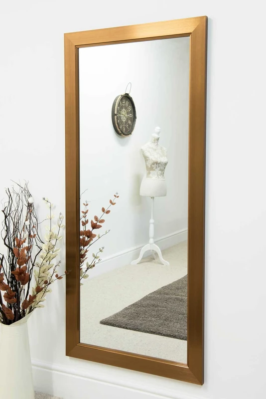 Large Wall Mirror Bronze Coloured Modern Style