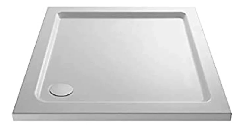 VeeBath Square Shower Tray 1100x900mm Stone Resin Tray for Shower Enclosure Bathroom- White