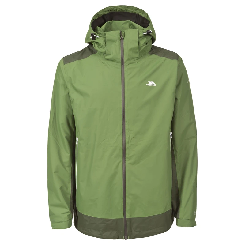 Trespass Waterproof Judah Men's Outdoor Hooded Jacket available in Spinach - 2X-Large