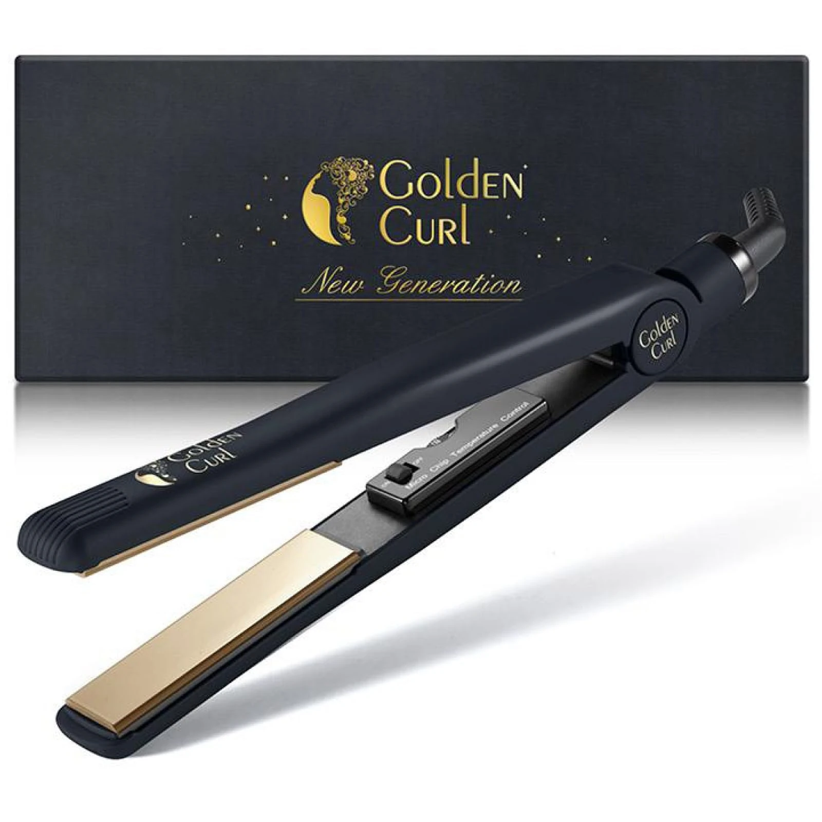 Golden Curl Hair Straightener Flat Iron Styler - 5 Year Peace of Mind - 2 in 1 Portable Hair Styling Tool with Coated Floating Plates for Straightening & Curling at Home or Travel (Gold)