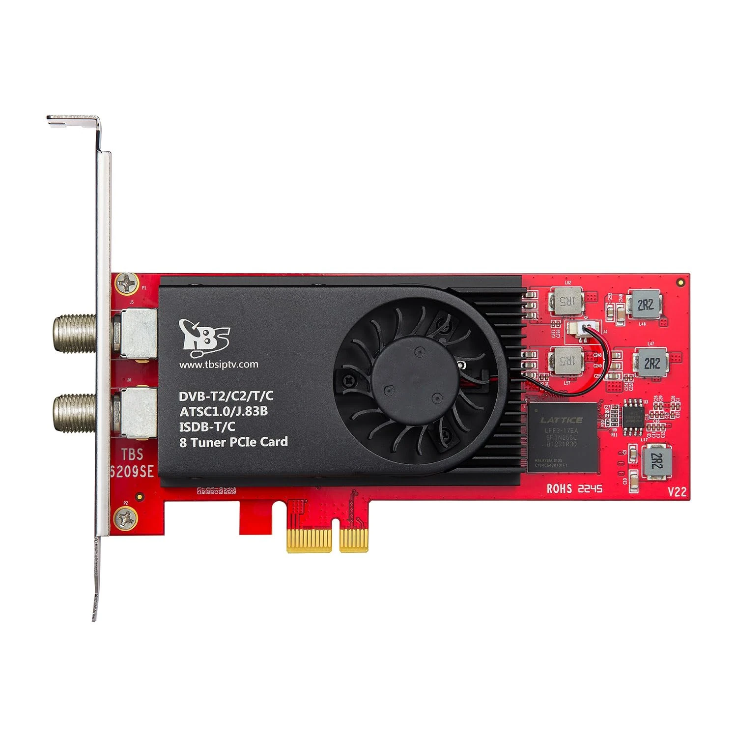 Tbs Octo Freeview Cable Dvb-T2/C2/T/C/Isdb-T Hd Pci Express Card 8 Tuners Red