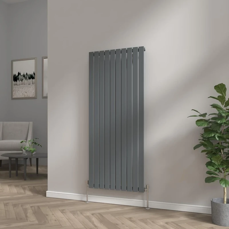 NRG Modern Vertical Upright Column Radiator Bathroom Central Heating Anthracite Flat Panel 1600x680mm - Single