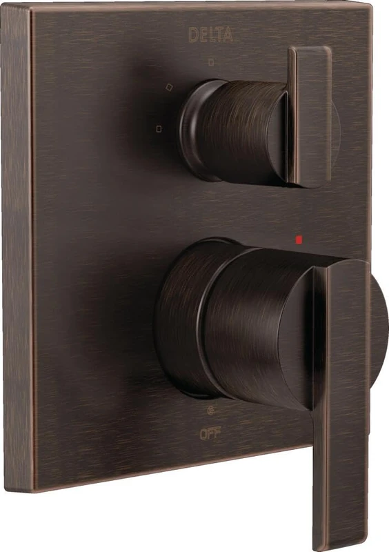 Delta T24867-RB, Venetian Bronze Ara Angular Modern Monitor 14 Series Valve Trim with 3-Setting Integrated Diverter