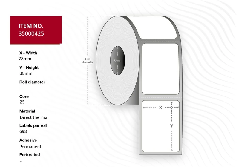 Capture Label 78x38 - Core 25. White.