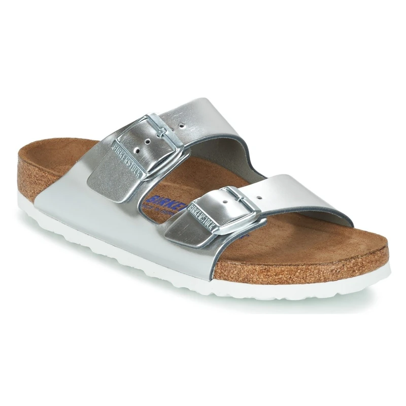 Birkenstock Arizona SFB Mules/Clogs Women Silver - 7 - Mules Shoes