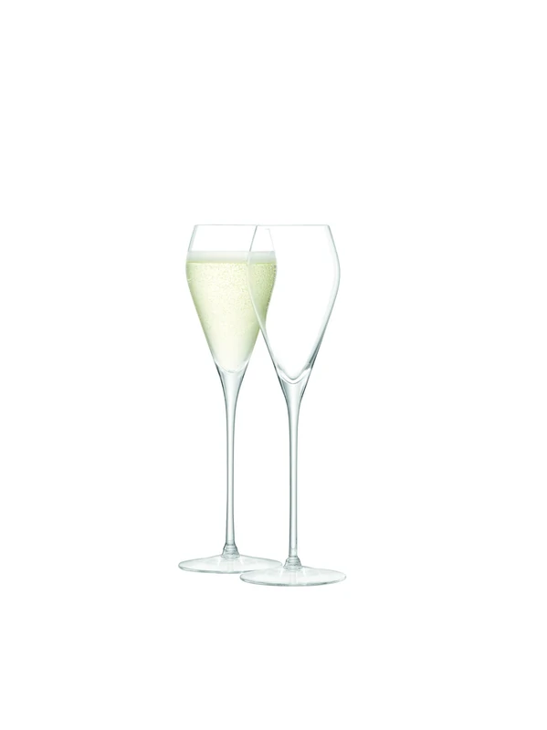 LSA International Wine Prosecco Glass 250 ml Clear | Set of 2 | Mouthblown and Handmade Glass | WI54, Champagne Glasses