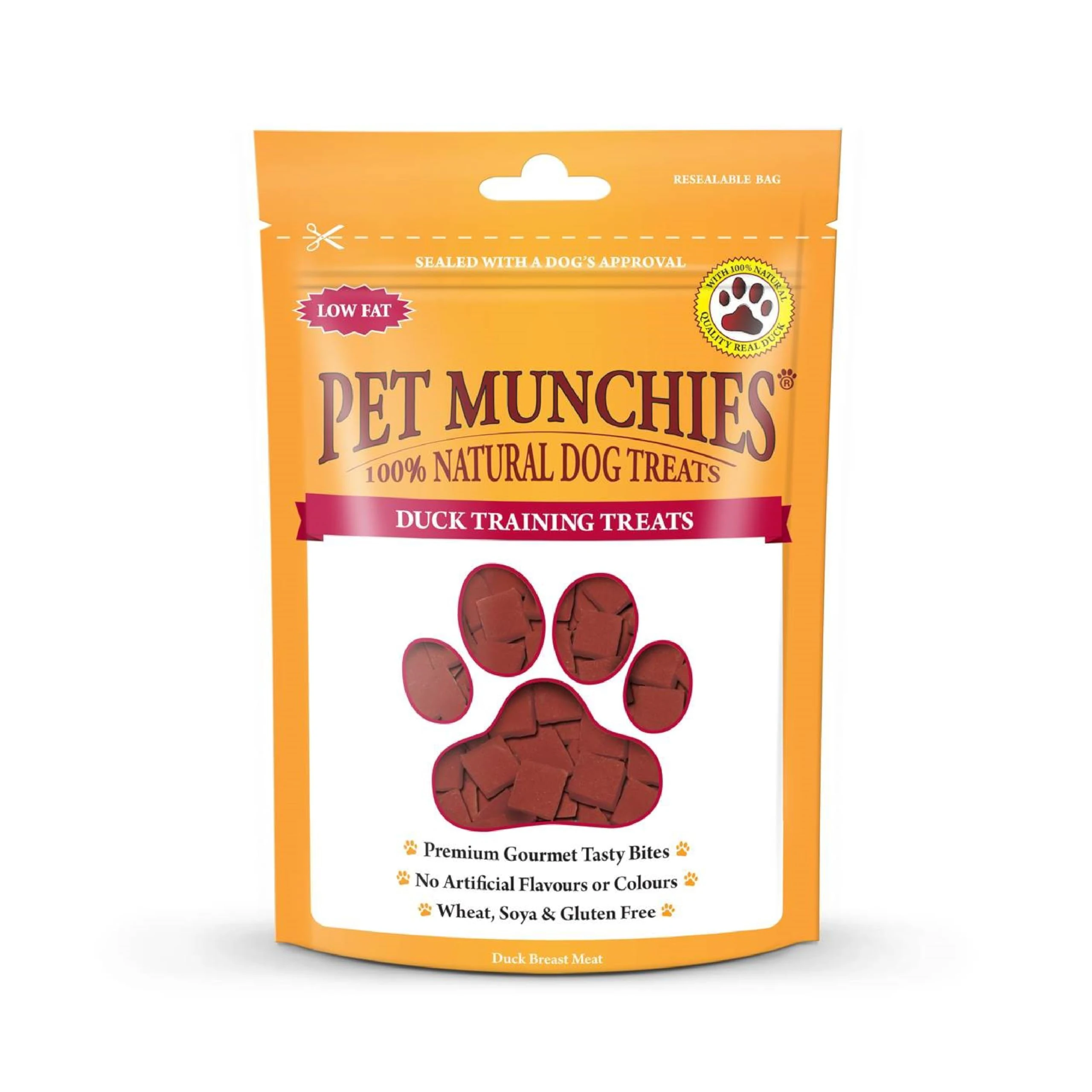 Pet Munchies Duck Dog Training Treats, Grain Free Tasty Bites with Natural Real Meat, Low in Fat 50g (Pack of 8)