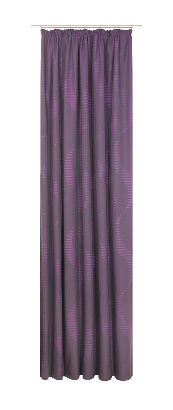 Wirth Pencil Pleat Curtain, Polyester, purple, 180 x 132 cm - Image 1