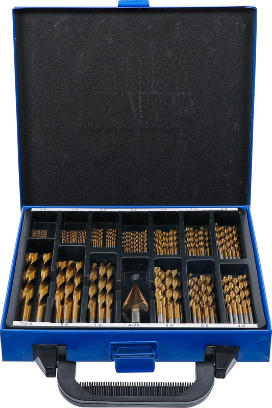 BGS 2009 | Twist and Step Drill Set | HSS | titanium nitrated | 1 - 10 mm | 119 pcs.