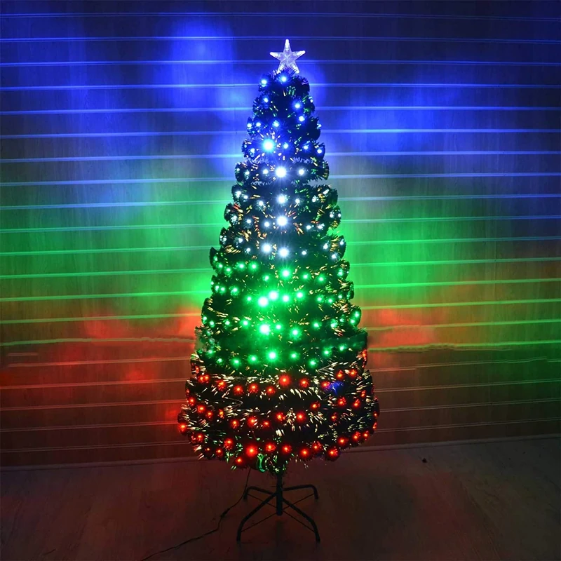 5ft 150cm LED Fibre Optic Christmas Tree Multi Colour Changing with Various Effects Xmas Decoration